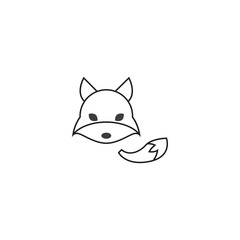 Fox animal icon. Pet shop sign