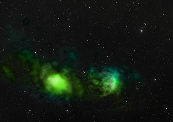 Being shone nebula and star field. 3D rendering