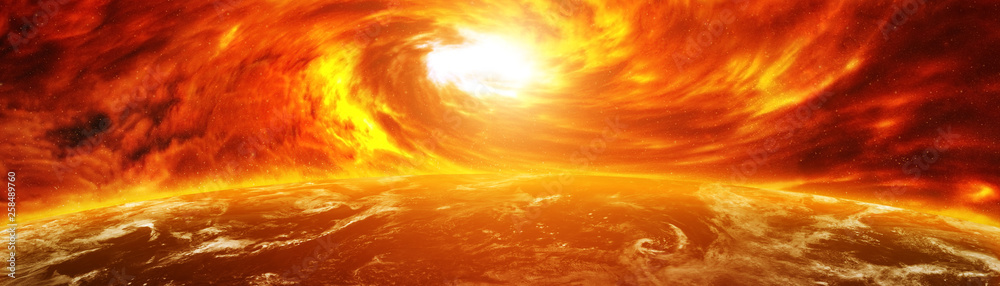 Wall mural exploding close to planet earth 3d rendering elements of this image furnished by nasa