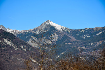 Alpine mountains. Mont Blanc Pass