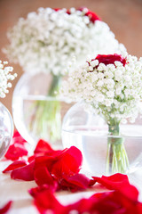 Vase of roses on the table