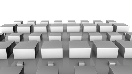 Bright cubes abstract background. Three-dimensional illustration. 3d render