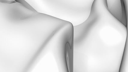 Smooth wave gray surface. Three-dimensional illustration. 3d render