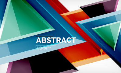 Flying triangles compostion geometric background