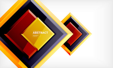 Geometric abstract background, modern square design