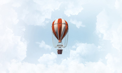 Fototapeta premium Flying hot air balloon in the air.