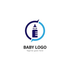 Baby logo template design. Baby logo with modern frame vector design