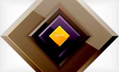 Square abstract background, glossy geometric design