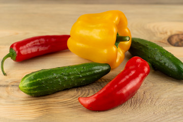 Hot pepper and cucumbers