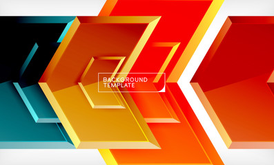 Shiny glossy arrows background, clean modern geometric design, futuristic composition
