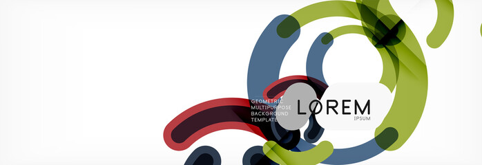 Vector outlined stroke circles composition