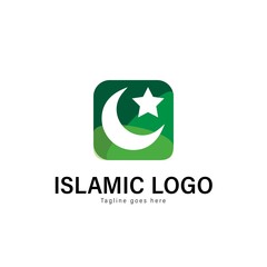 Islamic logo template design. Islamic logo with modern frame vector design
