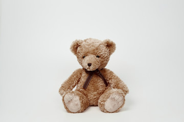 Obraz premium Teddy bear isolated on white background.