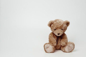 Teddy bear isolated on white background.