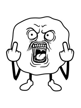 mittelfinger wichser fick dich fuck you off zeigen beleidigen kopf bollen gesicht schreien br&uuml;llen laut b&ouml;se angst lustig comic cartoon kreischen clipart