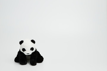 Cute panda doll isolated on white background. (with free space for text)  © Leejeongjin