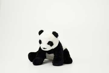 Cute panda doll isolated on white background. (with free space for text)  © Leejeongjin