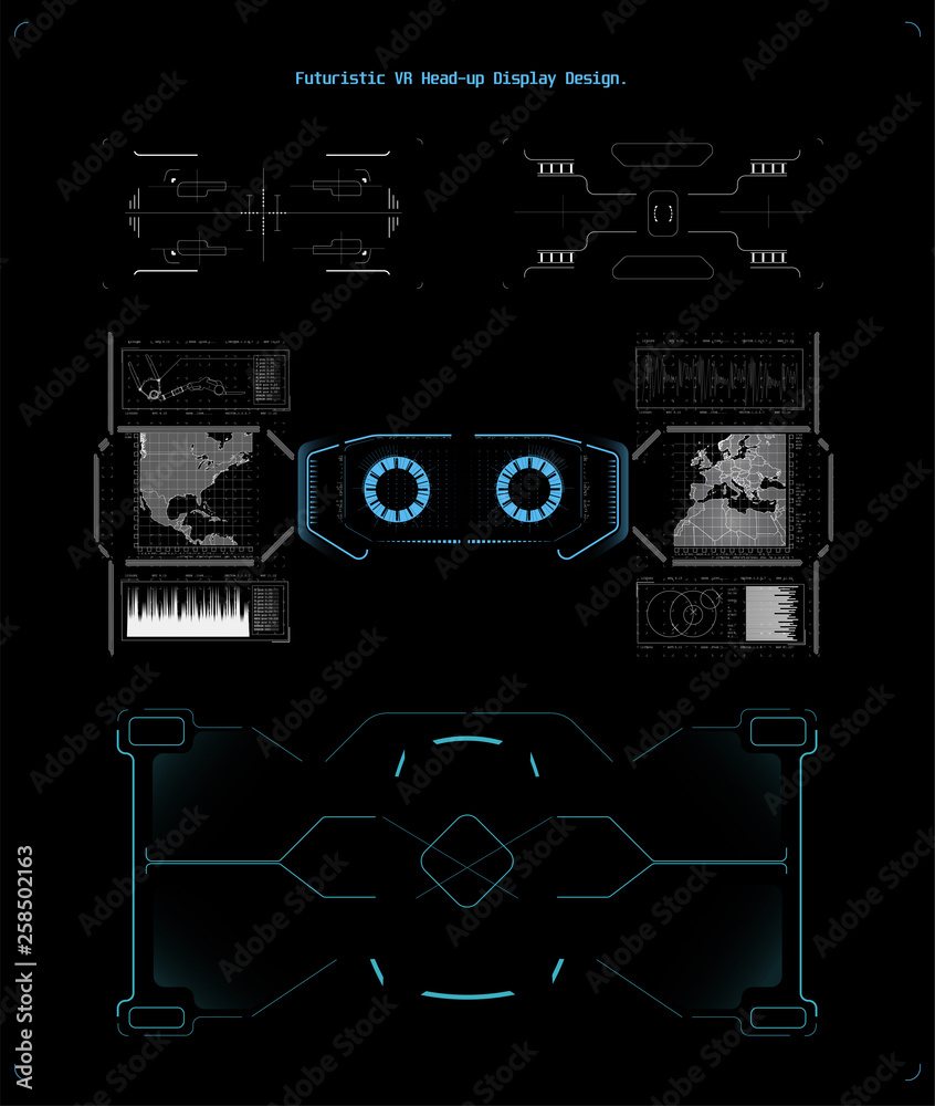 Poster hud elements,graph.vector illustration.head-up display elements for the web.