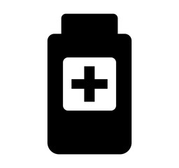 Medicine icon with black and white vector