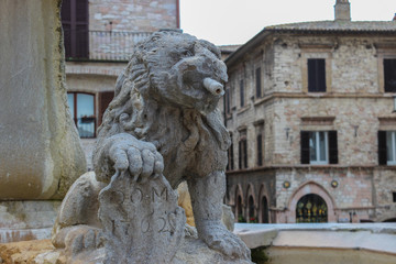 ancient streets and houses in the city of Assisi, Italy