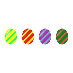 Happy Easter. Set of Easter colorful eggs on a white background. Spring holiday. Vector Illustration. Happy easter eggs