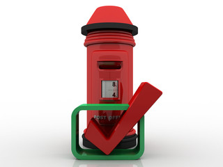 Obraz premium 3d illustration post box with checklist