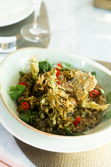 Wild rice pilau with chili pepper