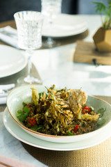 Wild rice pilau with chili pepper
