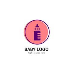 Baby logo template design. Baby logo with modern frame vector design