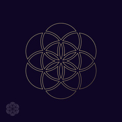 Abstract design element, flower of life. Vector illustration