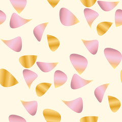 Romantic petal seamless pattern in rose and gold.