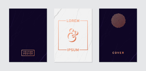 Modern posters template, marble background. Vector illustration