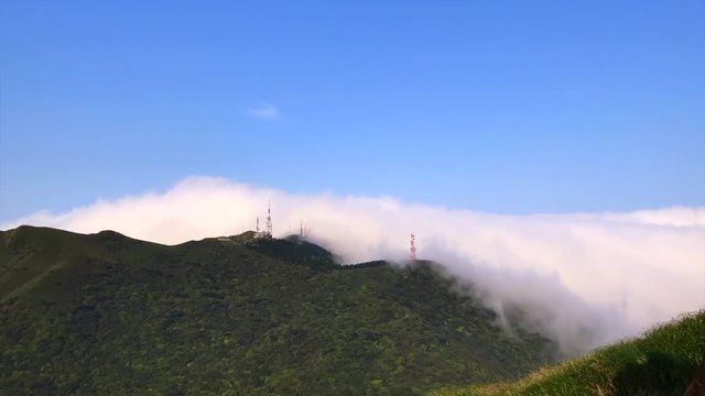 Time lapse photography, Watch the changes in the clouds on the top of the mountain (Yangmingshan) Taipei, Taiwan