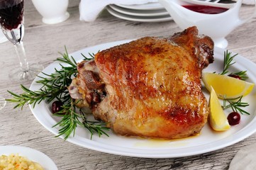 Baked turkey thigh