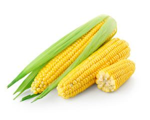 Two corn with half