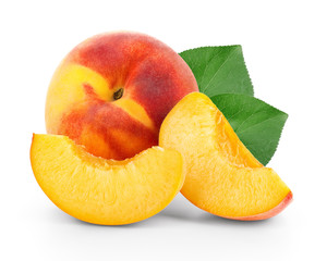 Fresh peach with slices