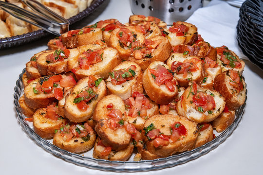 Homemade bruschetti with tomato