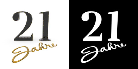 German golden number twenty-one years. 3D render