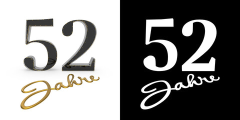 German golden number fifty-two years. 3D render