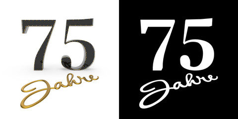 German golden number seventy-five years. 3D render