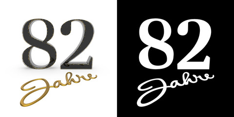 German golden number eighty-two years. 3D render