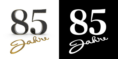 German golden number eighty-five years. 3D render