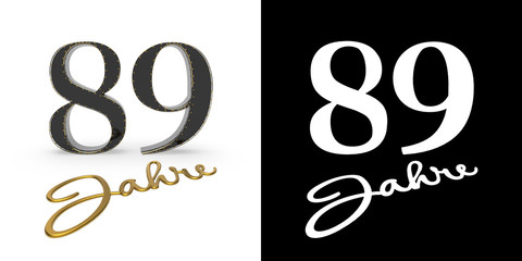 German golden number eighty-nine years. 3D render