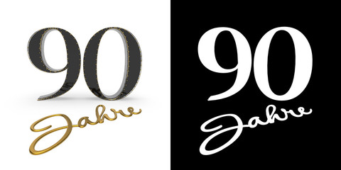 German golden number ninety years. 3D render