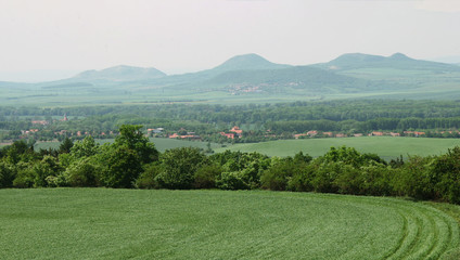 Fototapeta na wymiar Beautiful panorama in Ceske Stredohori, Czech republic