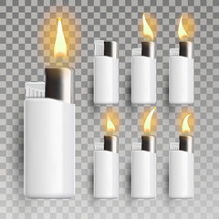 Lighter Vector. Promotion Accessory. 3D Realistic Lighter Icon. Illustration