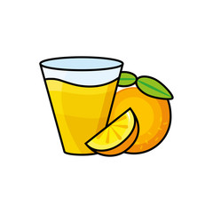 fresh orange citrus fruit in glass