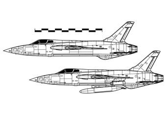 Republic F-105 THUNDERCHIEF. Outline drawing