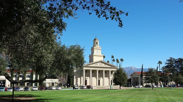 Exterior View Of The Memorial Chapel In University Of Redlands