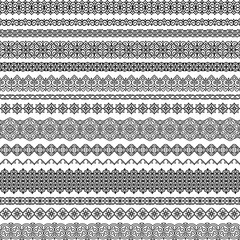 Vector set of seamless brushes in oriental motifs. Brushes included in file